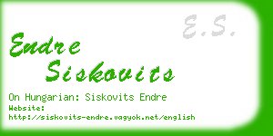 endre siskovits business card